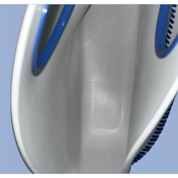 O bag Classic White Shell Blue Handles Liner Whipstitch Strap Modular Italy - Picture 10 of 16